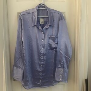 Free People Lavender Satin Blouse